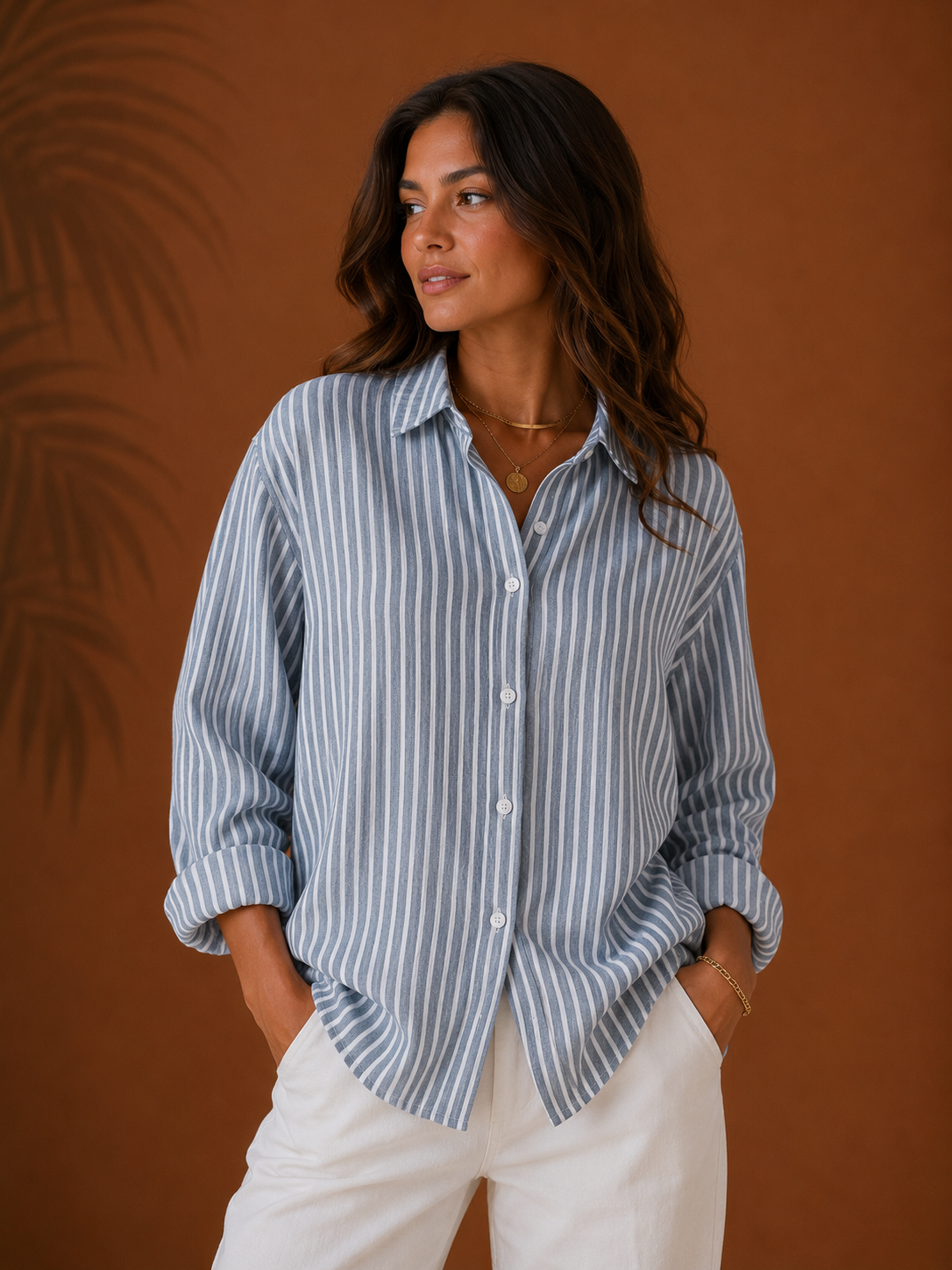Jimena - Camisa de Rayas con Botones