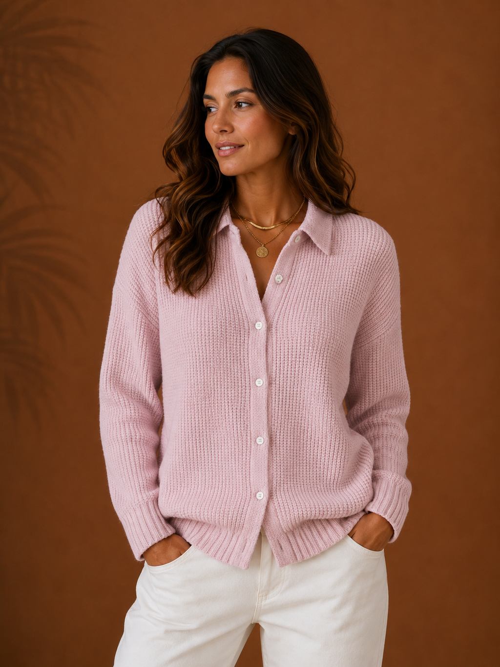 Carmela - Chaqueta de Punto Texturizada con Botones