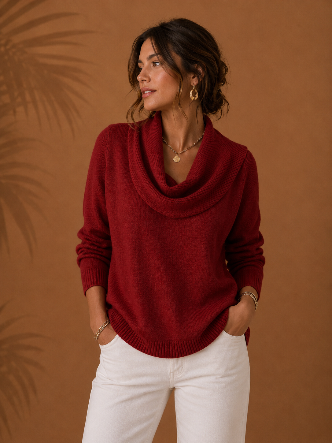 Julia - Jersey con Cuello Drapeado