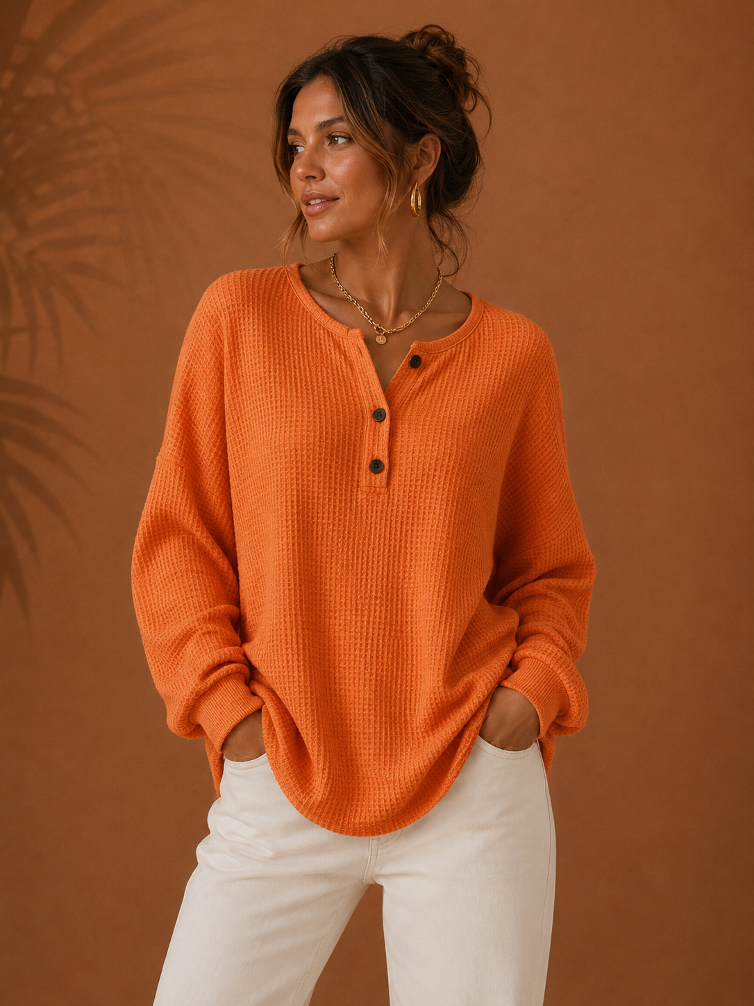 Milagros - Sudadera Henley Gofrada