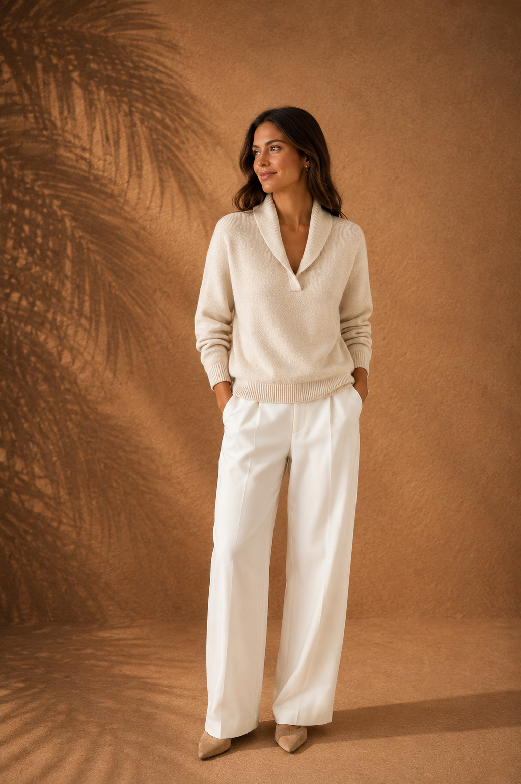 Antonia - Jersey con Cuello de Pico