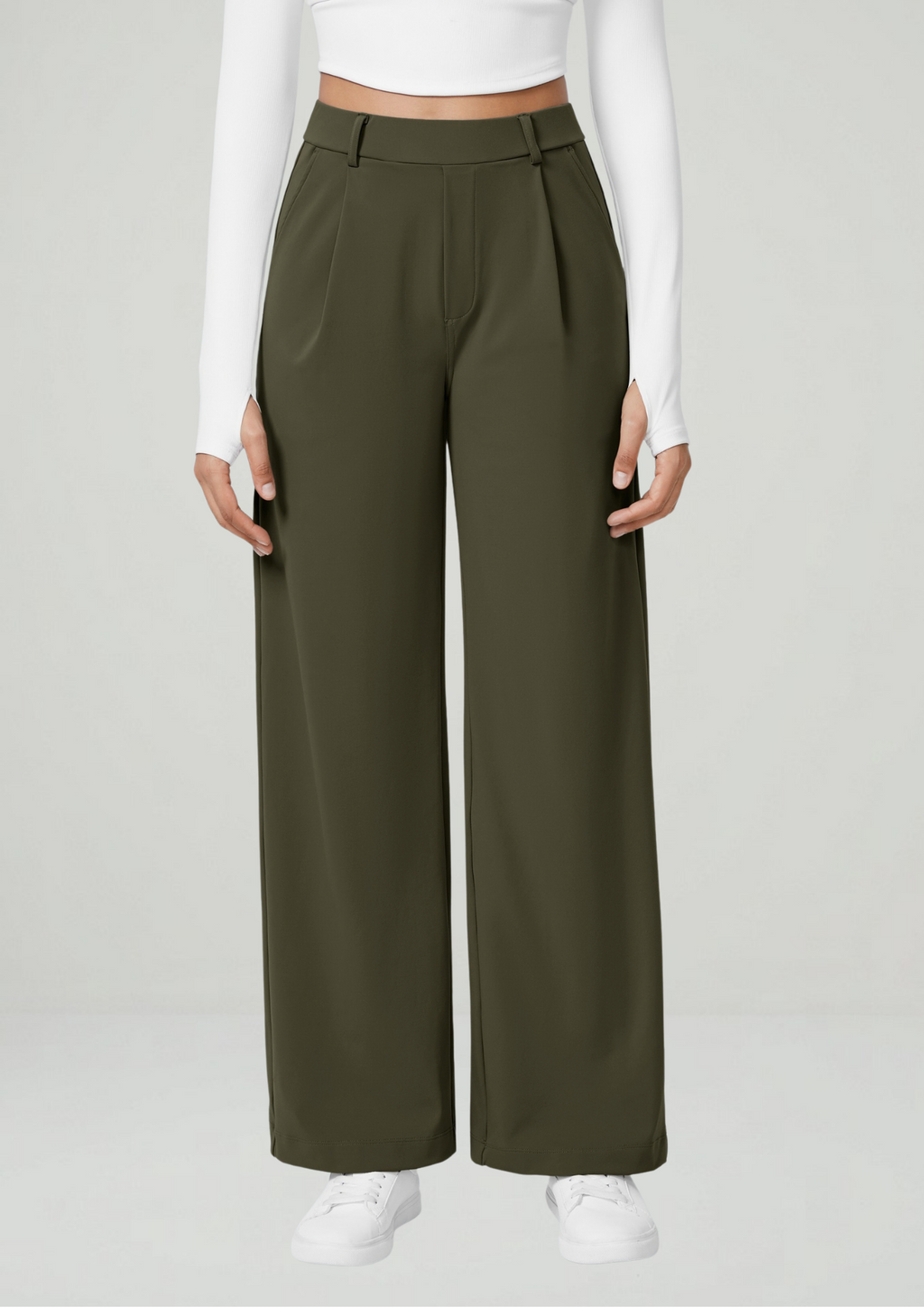 Pantalón Coral — Tiro alto, pierna recta y elástico