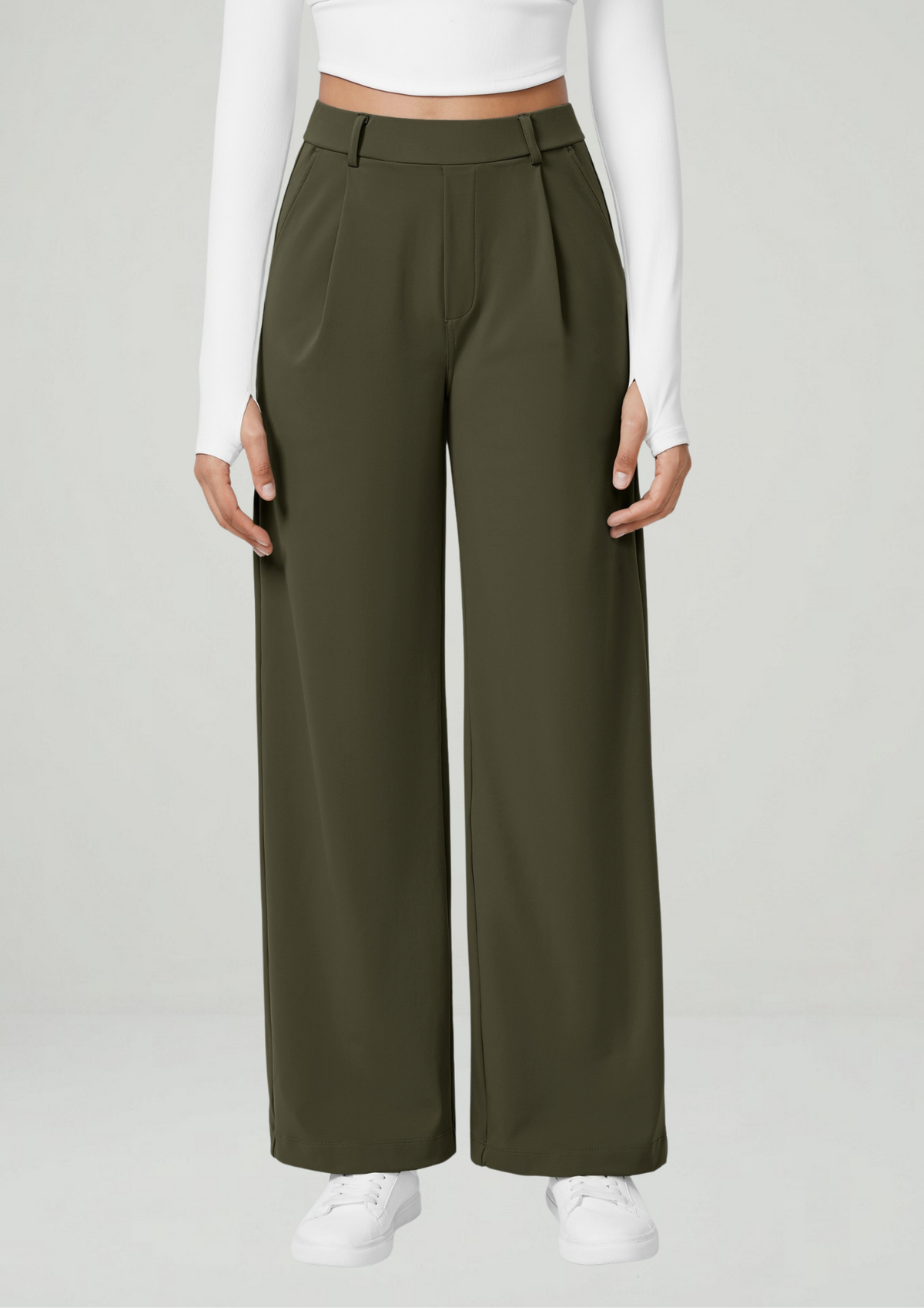 Pantalón Coral — Tiro alto, pierna recta y elástico