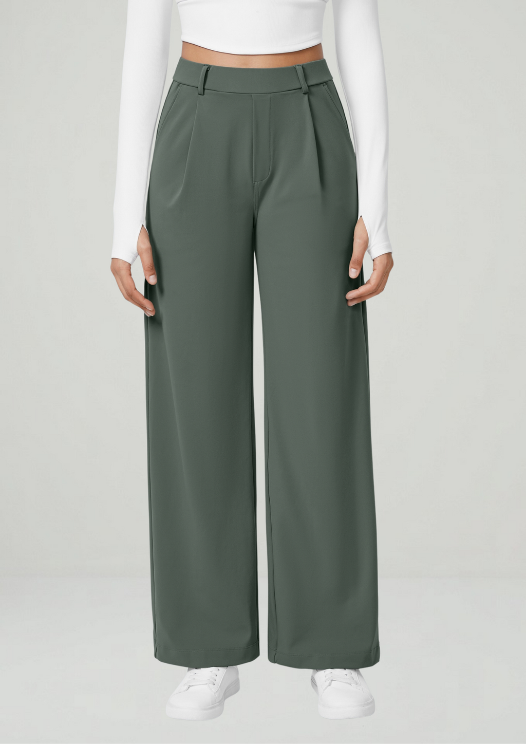 Pantalón Coral — Tiro alto, pierna recta y elástico