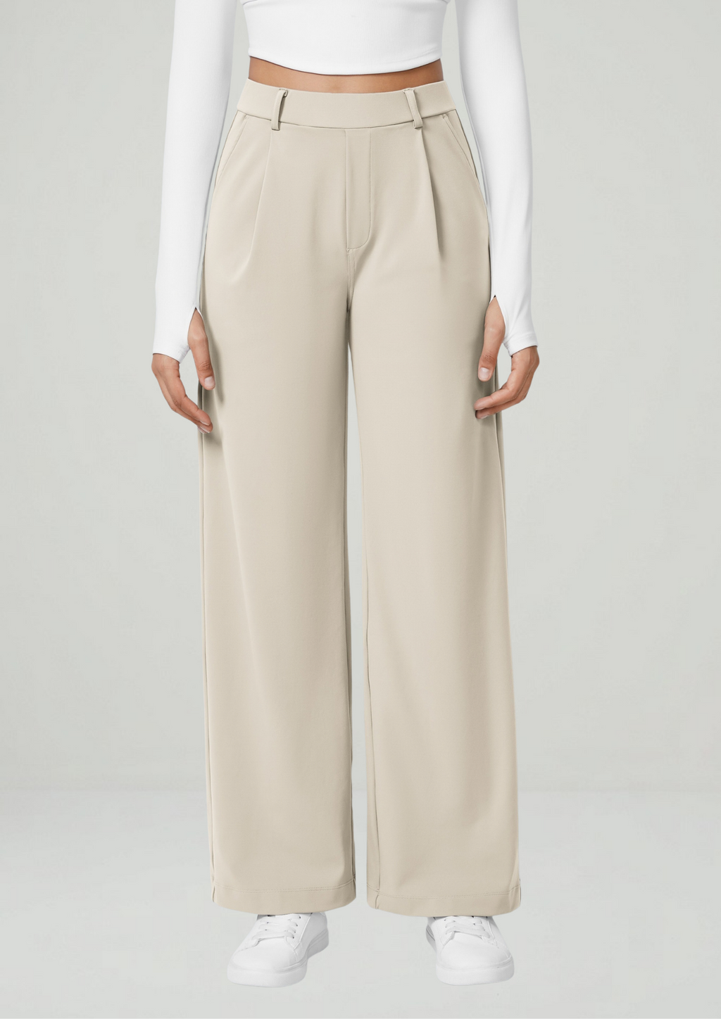 Pantalón Coral — Tiro alto, pierna recta y elástico