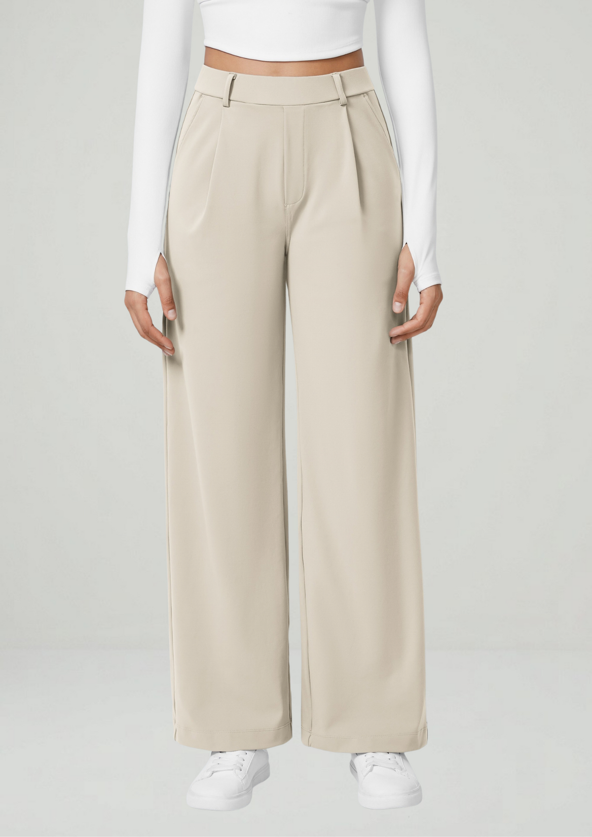 Pantalón Coral — Tiro alto, pierna recta y elástico