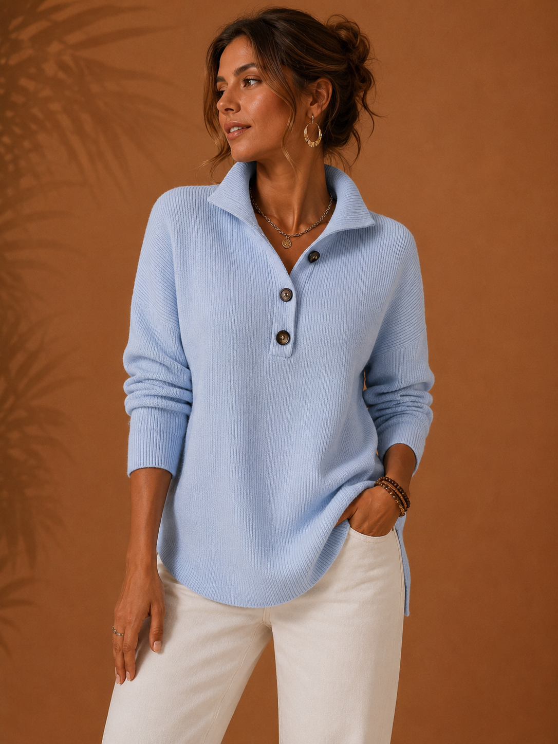 Amparo - Jersey Polo con Cuello de Pico
