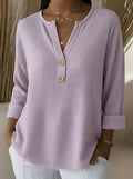 Lucía - Camiseta Henley Gofrada con Botones