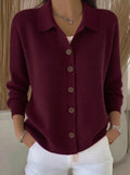 Josefina - Chaqueta de Punto con Cuello y Botones