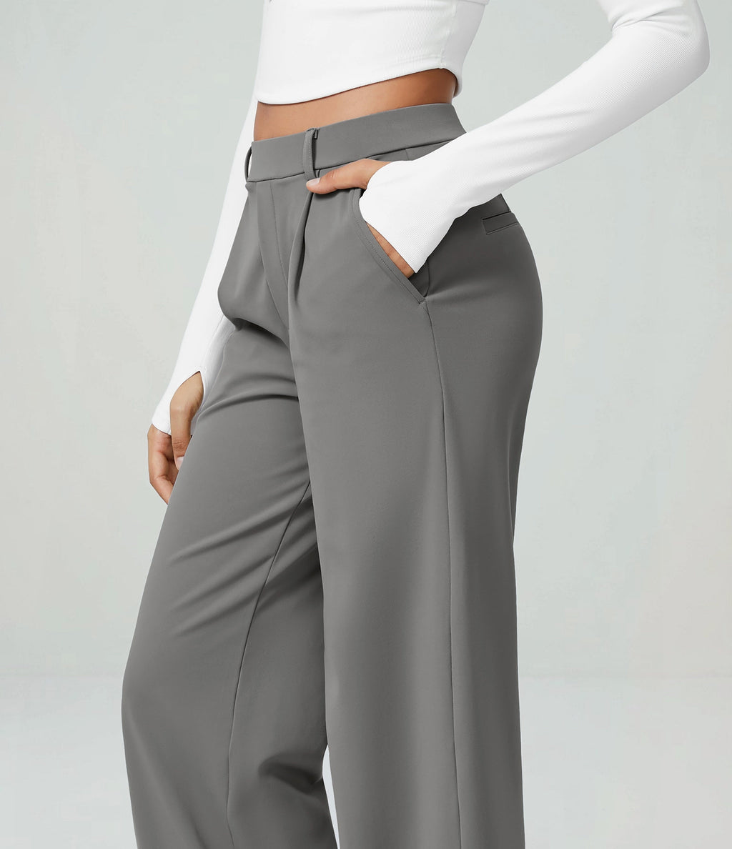 Pantalón Coral — Tiro alto, pierna recta y elástico