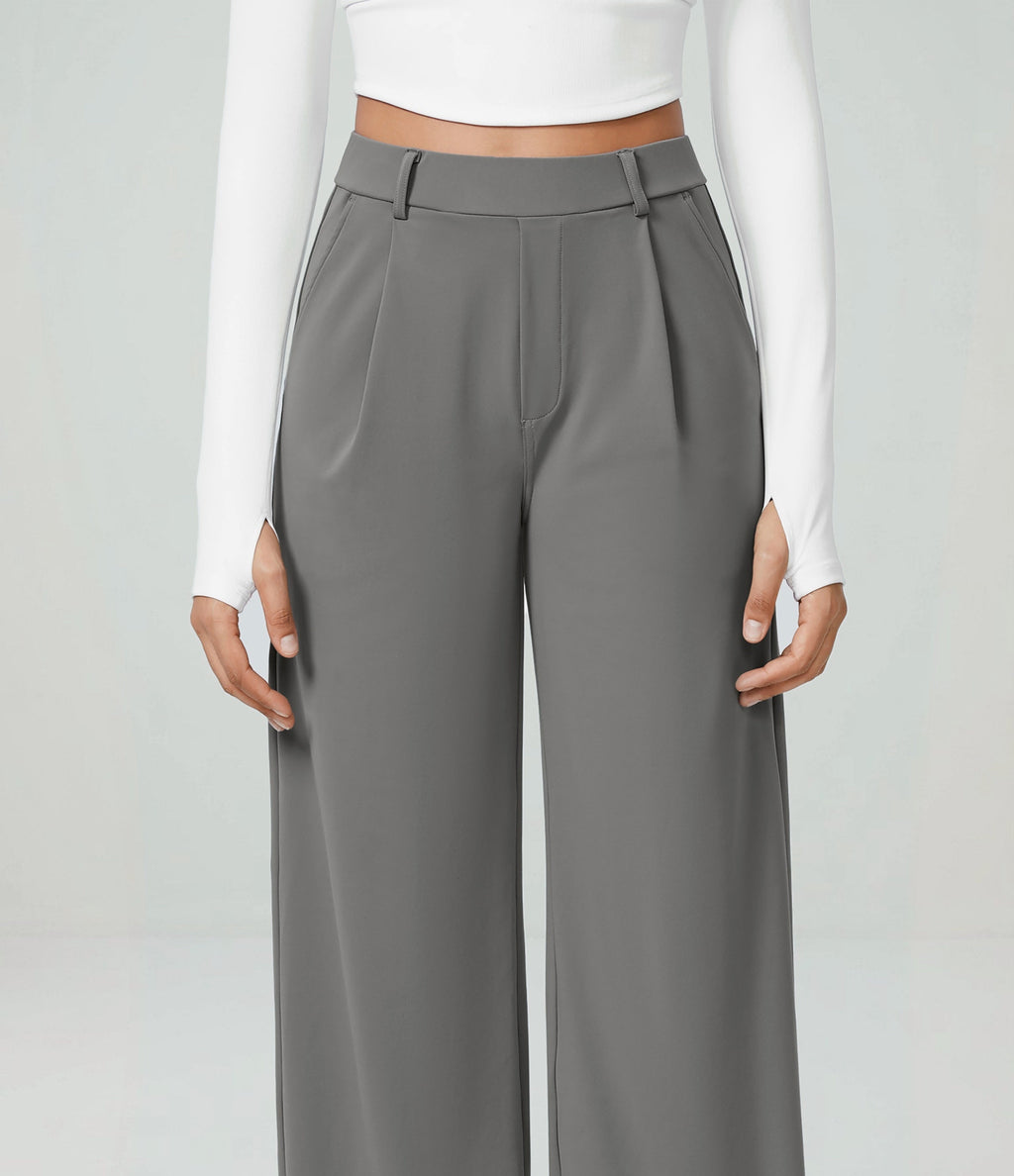 Pantalón Coral — Tiro alto, pierna recta y elástico